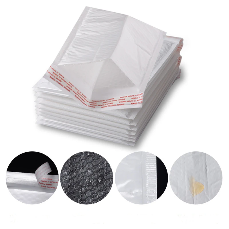 100pcs Pearlescent Film Waterproof Bubble Bag Packaging Express Bag White Foam Self Seal Pack Bag ShippingbagThickened Envelope thumbnail 3