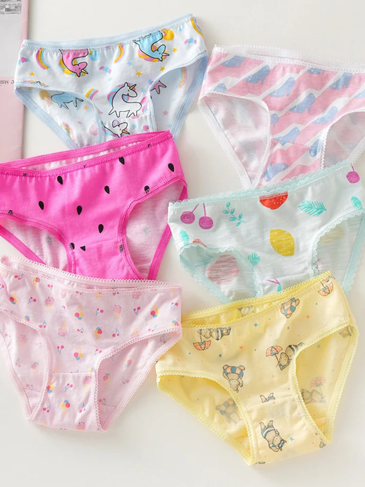 100% Cotton Panties Sets Girls Kids Short Briefs Children Underwear Child Cartoon Shorts Underpants Lace Panties Cute 2025 New thumbnail 4
