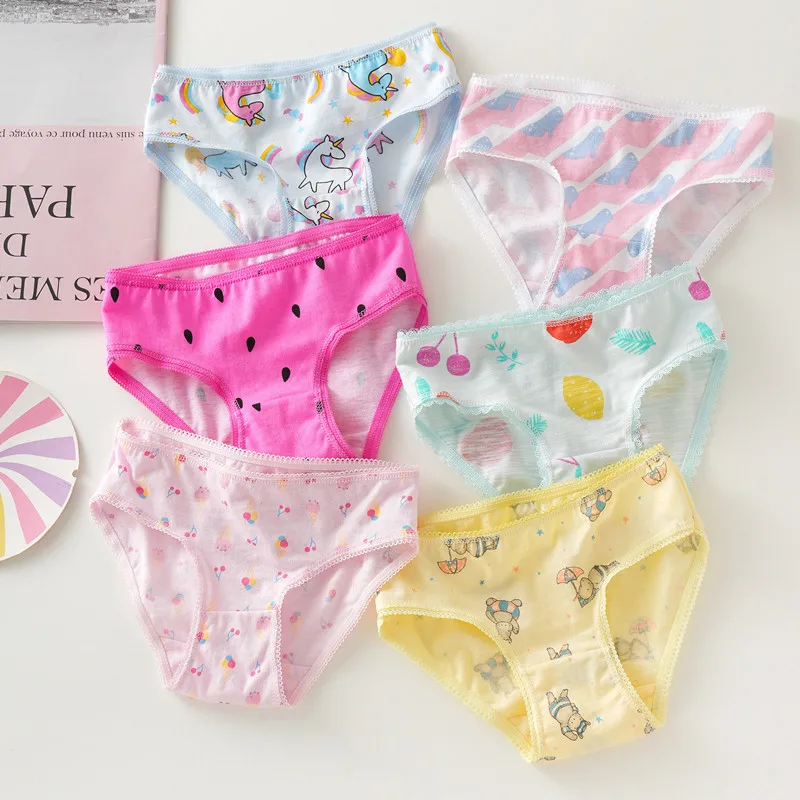 100% Cotton Panties Sets Girls Kids Short Briefs Children Underwear Child Cartoon Shorts Underpants Lace Panties Cute 2025 New thumbnail 2