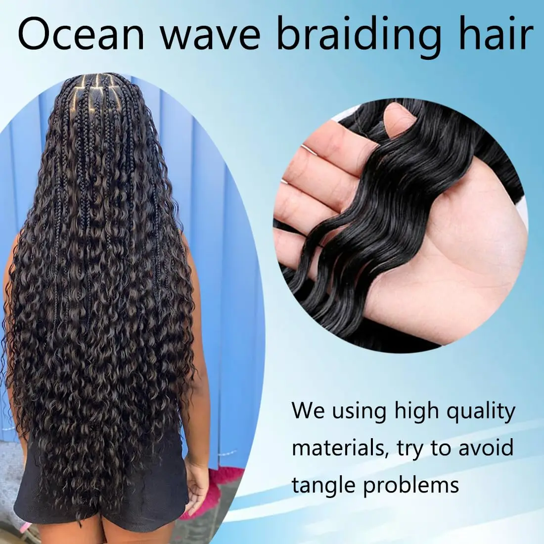 Synthetic Curly Braiding Hair 30 Inch Ocean Wave Crochet Hair for Black Women Long Deep Wave Wet and Wavy Braiding Hair thumbnail 2