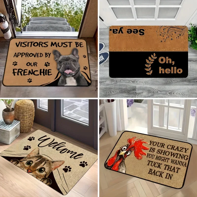 Funny Animal Area Mat Indoor Entrance Floor Decorative Washable Carpet Non-slip Easy To Clean Rug Wrinkle-Resistant Doormats