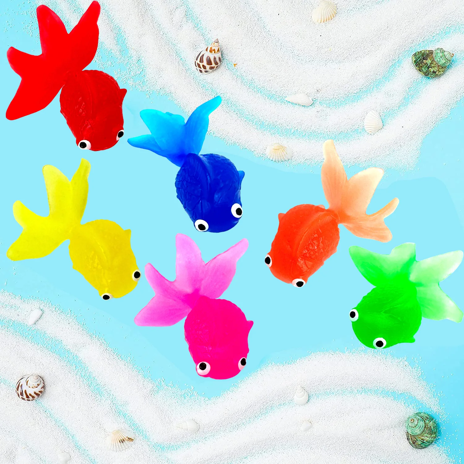 Children's 6Pcs/Set Kawaii Simulation Rubber Goldfish Baby Bath Water Play Games Toys for Kids Toddlers Bathing Shower Gifts thumbnail 3