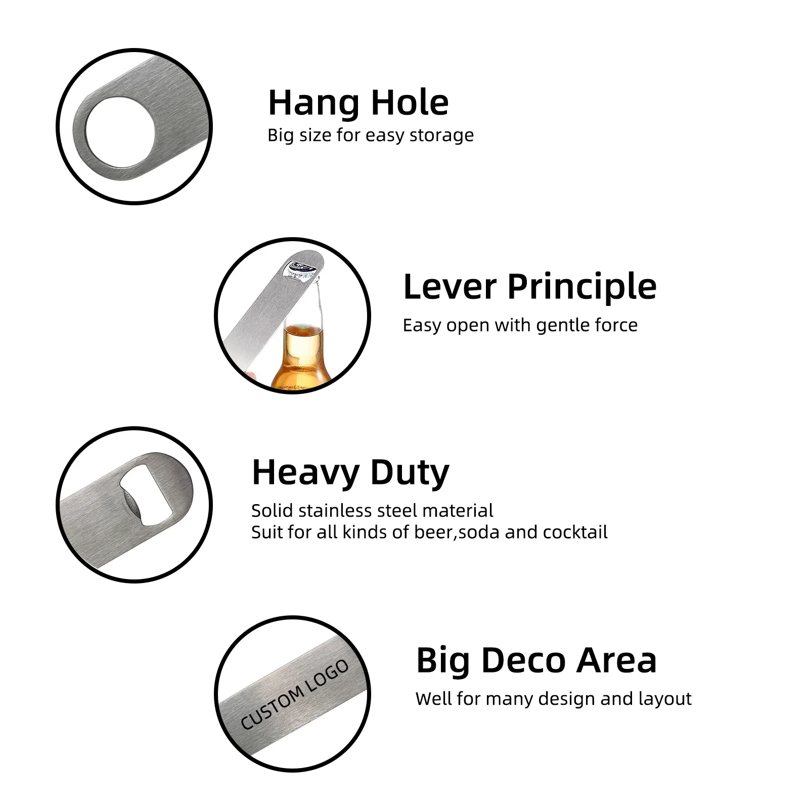 10pcs Fast Lever Beer Bottle Opener Custom Stainless Steel Pro Bar Accessories Heavy Duty Tools Promotion Logo Gift Giveaway thumbnail 3