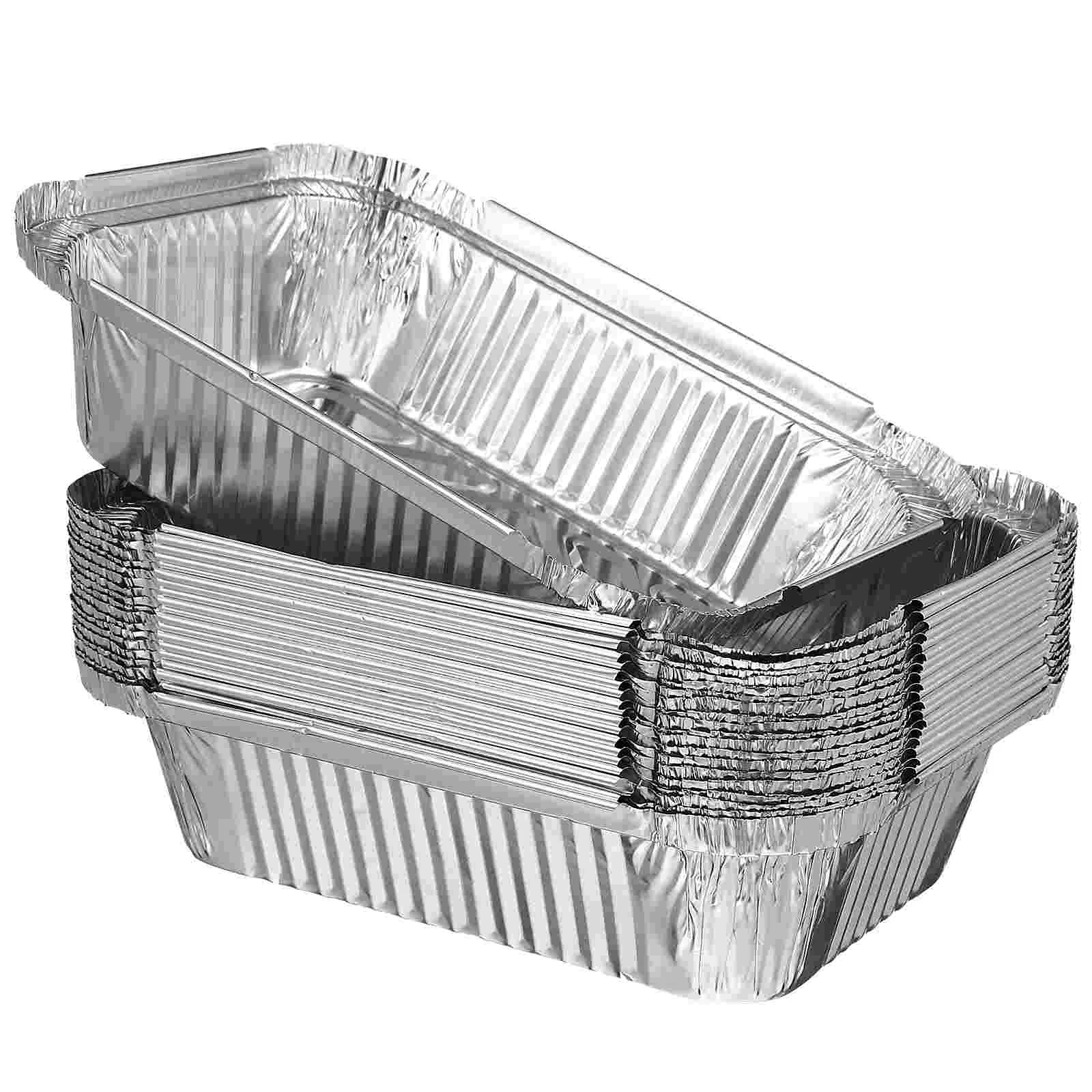 20 Pcs Aluminum Foil Pan Disposable Oven Tray Large Capacity Baking Tray Grilling Pan Kitchen Dining Baking Dishes Pans Foil
