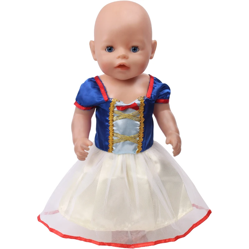 43 cm Reborn Baby Doll Elsa Blue Dress American Ours & Generation Kid Toys 18 Inch Girl Dolls Cosplay Queen Anna Costume Clothes thumbnail 5