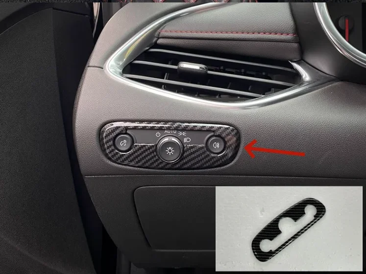 Car interior carbon fiber style Gear shift decorative panel, window lift button panel For Chevrolet Malibu XL 2016-20 Year 39pcs thumbnail 4