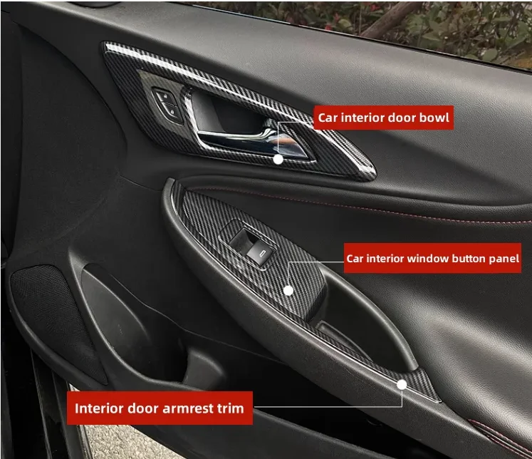 Car interior carbon fiber style Gear shift decorative panel, window lift button panel For Chevrolet Malibu XL 2016-20 Year 39pcs thumbnail 2