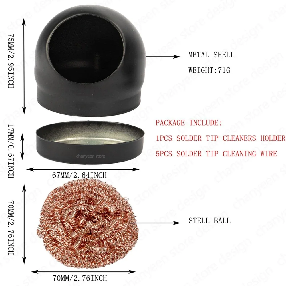 Soldering Iron Tip Cleaner Desoldering Cleaning Ball Welding Soldering Iron Mesh Filter Metal Wire Stand Steel Ball Tin Remover thumbnail 4