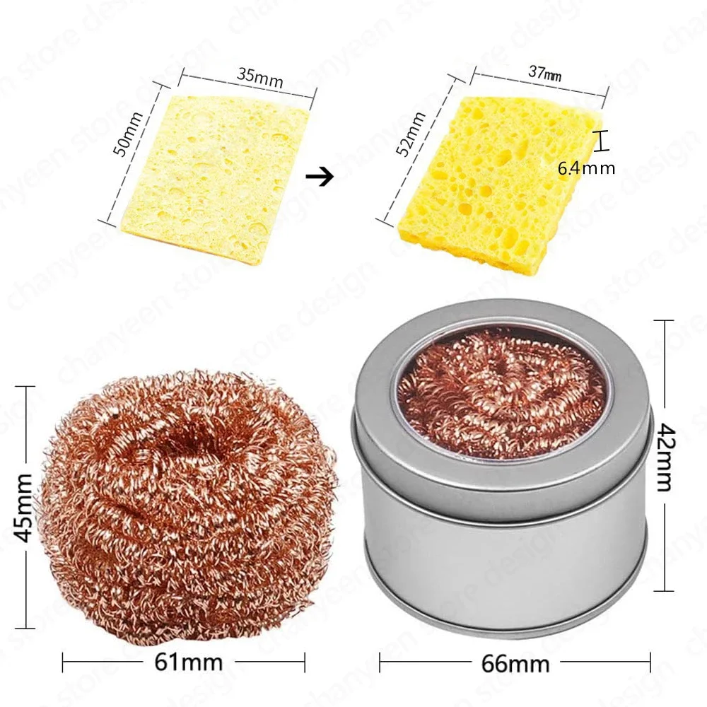 Soldering Iron Tip Cleaner Desoldering Cleaning Ball Welding Soldering Iron Mesh Filter Metal Wire Stand Steel Ball Tin Remover thumbnail 5