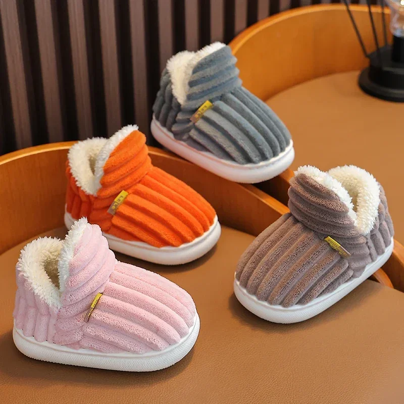 Children's Winter Plush Warm Slippers Kids Shoes Girls Boys Shoes Home Non-slip Snow Boots Student Cotton Shoes 1-10 Years thumbnail 6