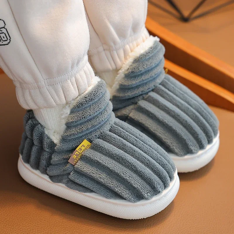 Children's Winter Plush Warm Slippers Kids Shoes Girls Boys Shoes Home Non-slip Snow Boots Student Cotton Shoes 1-10 Years thumbnail 2