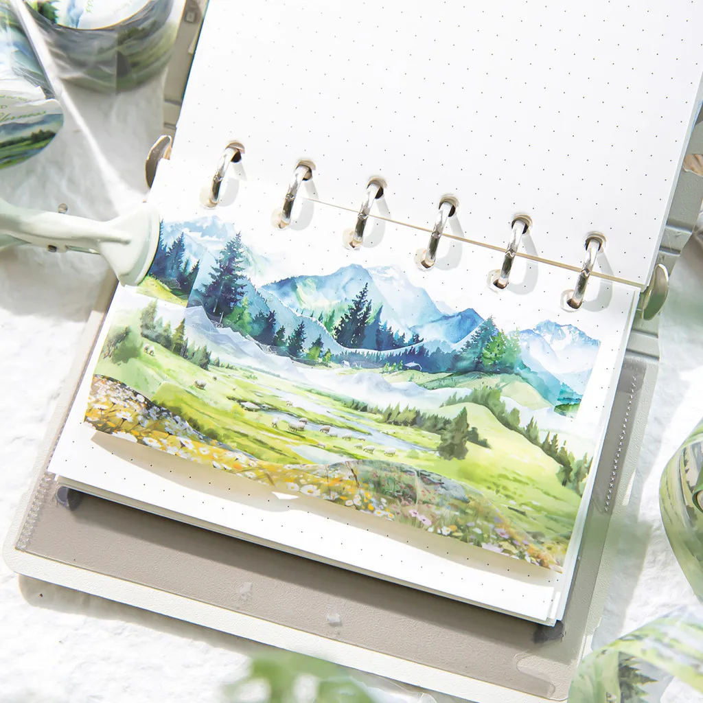 Journamm 30mm*2m Aesthetics PET Tapes Mountains Seas DIY Scrapbooking Collage Diary Decor Photo Album Creative Stationery Tapes thumbnail 4