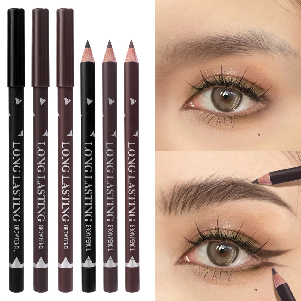 3pcs Waterproof Eyeliner Eyebrow Pencil Professional Long Lasting Natural Eye Brow Enhancers Non-smudge Eyeliner Eyes Cosmetics thumbnail 3