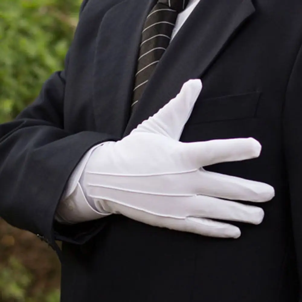 1pair White Formal Gloves Classic Parade Gloves Tuxedo Honor Guard Parade Women Men Inspection Uniform Guard Band Butler thumbnail 3