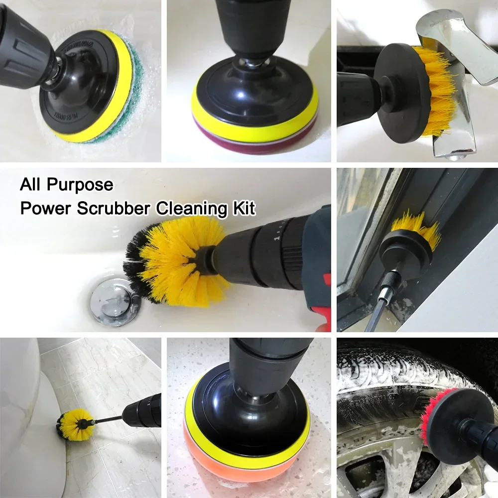 2/3.5/4/5'' Drill Brush Electric Scrubber Brush for Cleaning Bathroom Bathtub Cleaning Brush Scrub Drill Cleaning Tools thumbnail 5