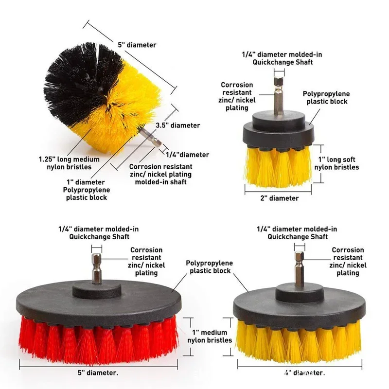2/3.5/4/5'' Drill Brush Electric Scrubber Brush for Cleaning Bathroom Bathtub Cleaning Brush Scrub Drill Cleaning Tools thumbnail 2