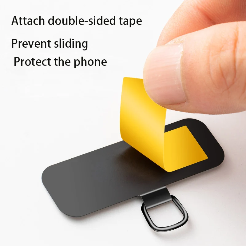 0.17mm superthin 304 stainless steel Phone Lanyard Card Gasket Wrist Cord Straps Patch Tether Pad Detachable Neck clip thumbnail 2