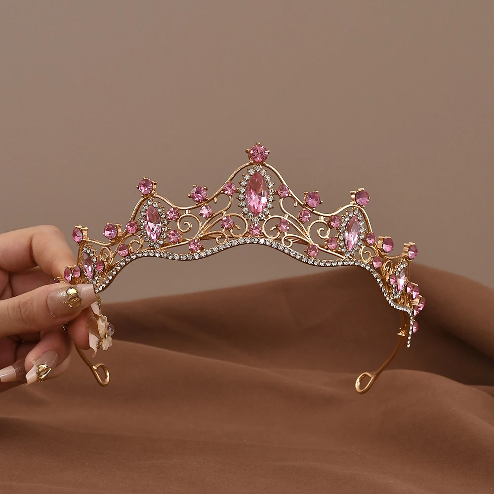 Princess Queen Vintage Baroque Crystal Crown Rhinestone Tiara For Women Bridal Weeding Party Prom Jewelry Hair Accessories thumbnail 6