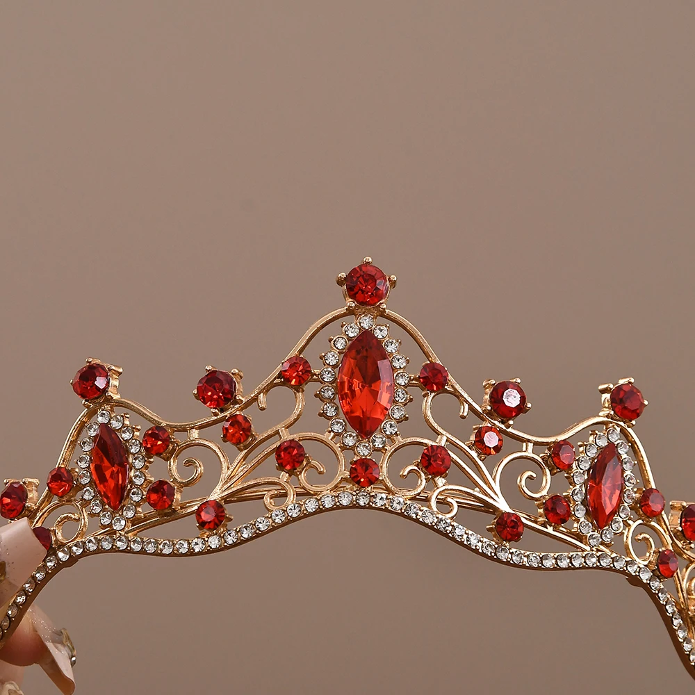 Princess Queen Vintage Baroque Crystal Crown Rhinestone Tiara For Women Bridal Weeding Party Prom Jewelry Hair Accessories thumbnail 4