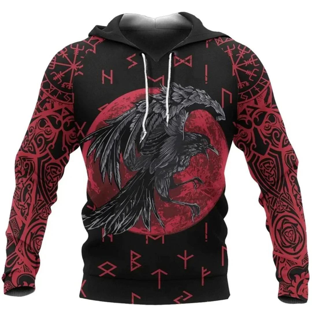 2024 New Hoodie 3d Viking Harajuku Print Pullover Men's Hooded Sweatshirt Oversized Vintage Male Clothing Fall Long Sleeve thumbnail 4