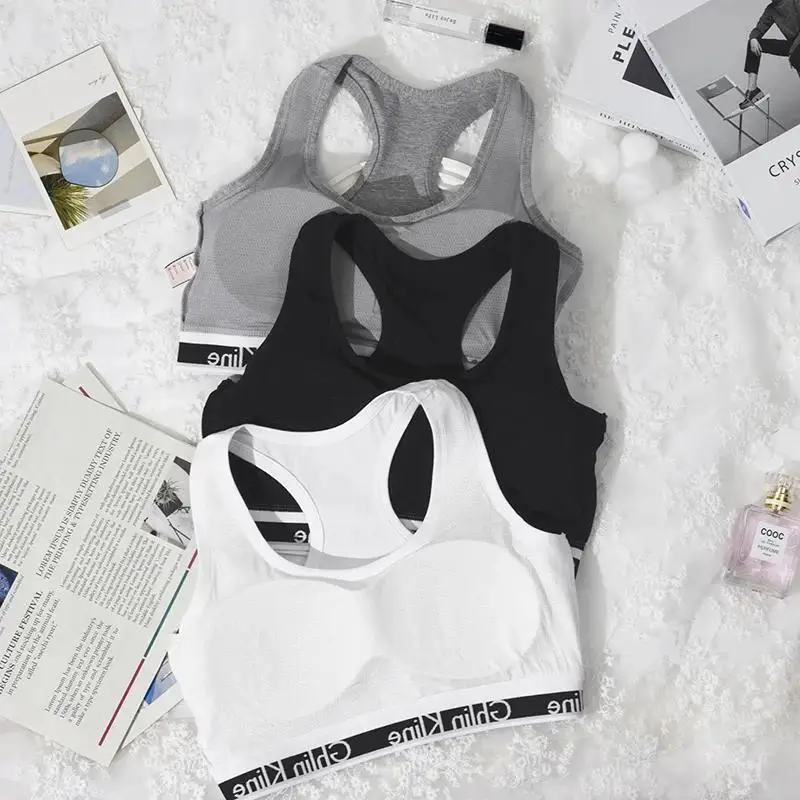 2PCS Ghlin Kline Women's Underwear Bra With Underpants Set Cotton Sports Vest And Underpants thumbnail 3