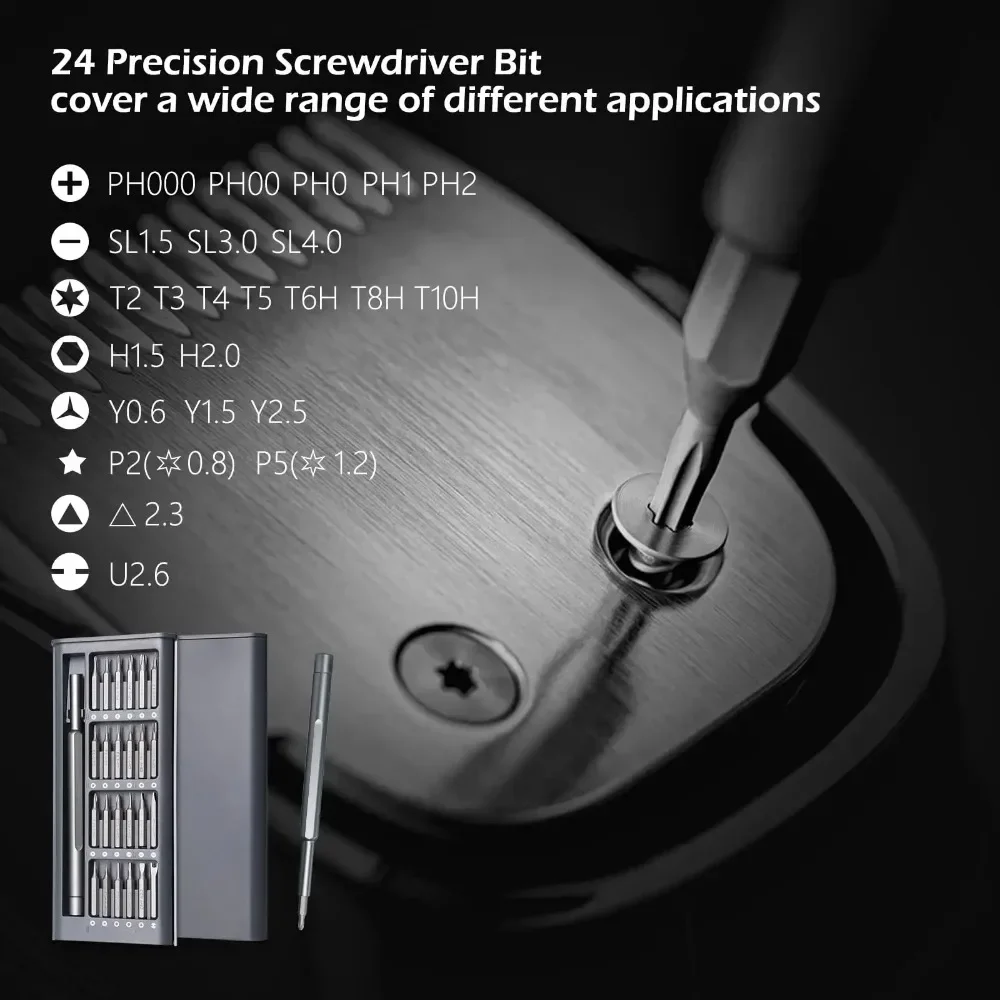 Precision Screwdriver Set 25 in 1 Screw Driver Se Hexagonal Flat Head Magnetic Screwdriver Head for iPhone PC WatchCameraGlasses thumbnail 5
