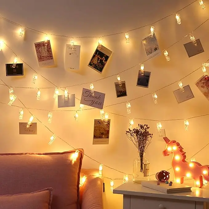 Copper Wire Light String Clip USB Photo Wall Birthday Christmas Star Decoration Atmosphere Light Room Decoration Light String thumbnail 2