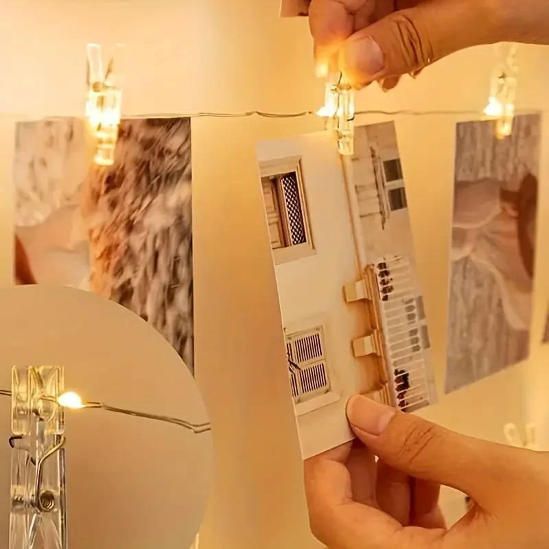 Copper Wire Light String Clip USB Photo Wall Birthday Christmas Star Decoration Atmosphere Light Room Decoration Light String thumbnail 4