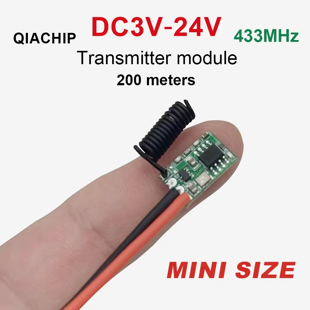 433Mhz RF Wireless Transmitter Modul Mini DC 12V 3V 5V 24V Learning Code 433.92MHz 1 CH output For Remote Controls 1527 Encoding