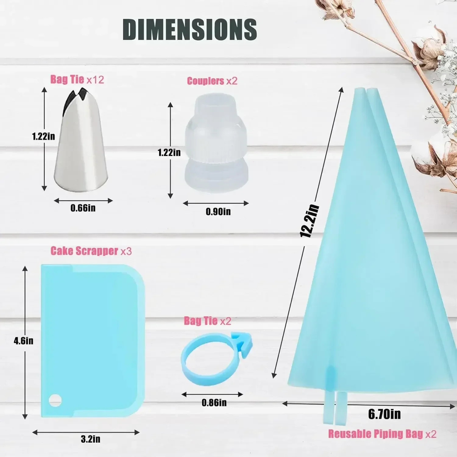 Piping Bags Cake Decorating Tools Reusable Silicone Pastry Bag Stainless Steel Nozzle Piping Nozzles Pastry Set Baking Tools thumbnail 2