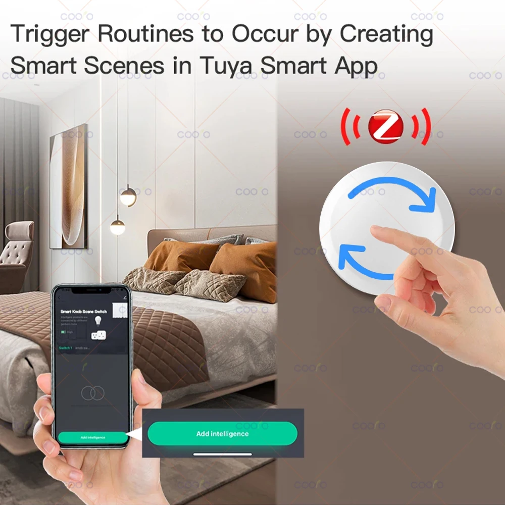 New Tuya ZigBee Smart Knob Switch DIY Wireless Scene Button Rotatable Dimmer Switch Home Appliances Automation Linkage Remoter thumbnail 4