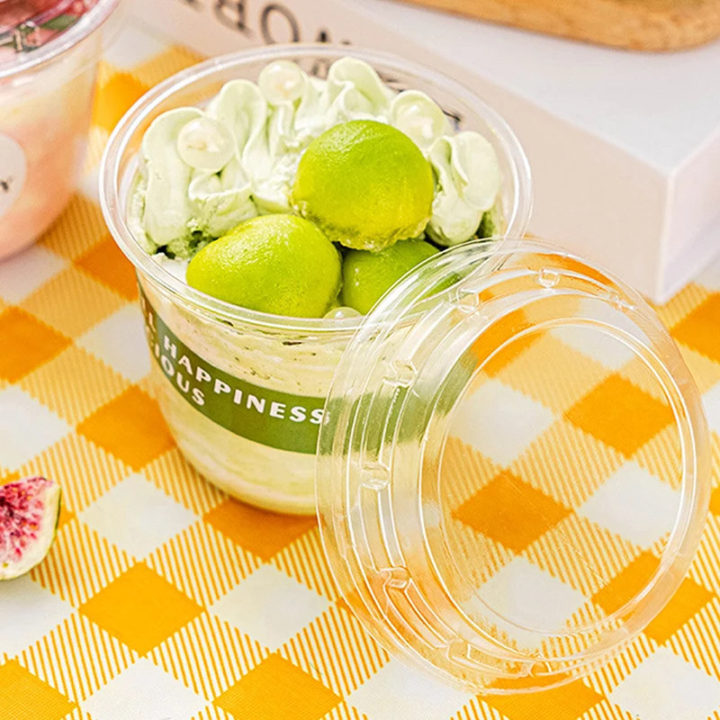 10Pcs 10Oz Disposable Mousse Cups Cake With Lid Clear Plastic Boxes Ice-Cream Dessert Picnic Pudding Jelly Dessert Yogurt Cups thumbnail 4