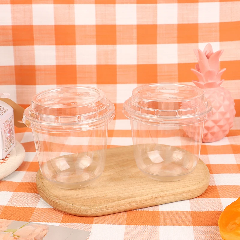 10Pcs 10Oz Disposable Mousse Cups Cake With Lid Clear Plastic Boxes Ice-Cream Dessert Picnic Pudding Jelly Dessert Yogurt Cups thumbnail 6