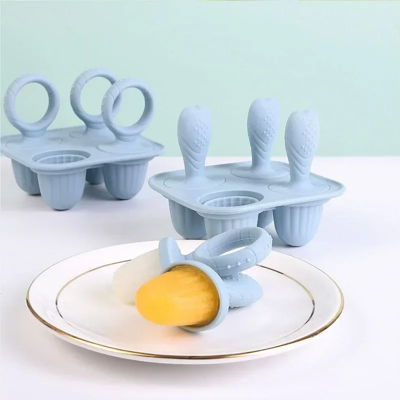 5PCS Baby Fruit and Vegetable Teether BPA Free Silicone Hand Ring Food Supplement Squeezing Rabbit Shape Bite Feeding Tableware thumbnail 3