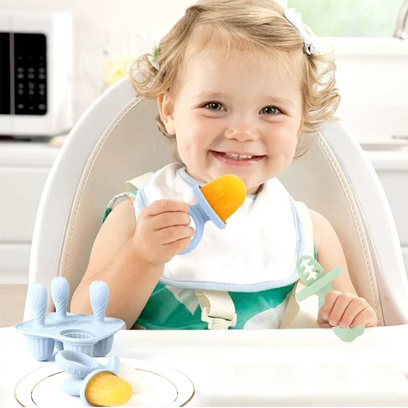 5PCS Baby Fruit and Vegetable Teether BPA Free Silicone Hand Ring Food Supplement Squeezing Rabbit Shape Bite Feeding Tableware thumbnail 6