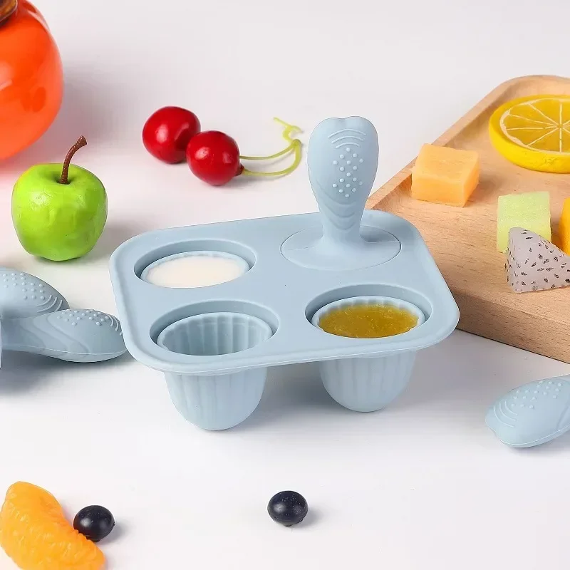 5PCS Baby Fruit and Vegetable Teether BPA Free Silicone Hand Ring Food Supplement Squeezing Rabbit Shape Bite Feeding Tableware thumbnail 4