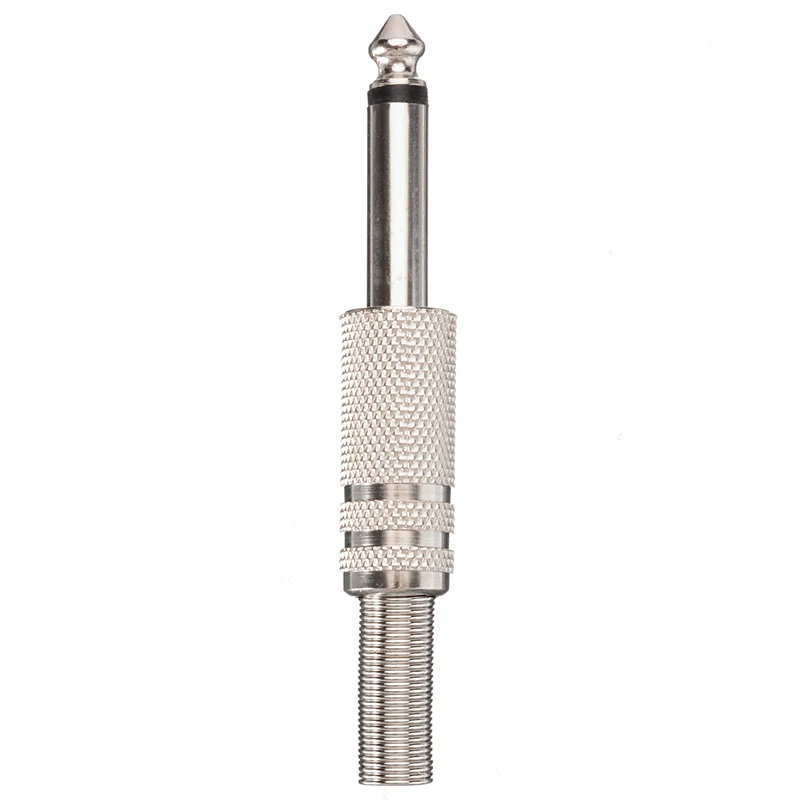 6.35mm Mono Amplifier Plug 1/4Inch Male Mono Monaural Jack Audio Cable Connector Plug Microphone Audio Connectors 10Pcs thumbnail 2