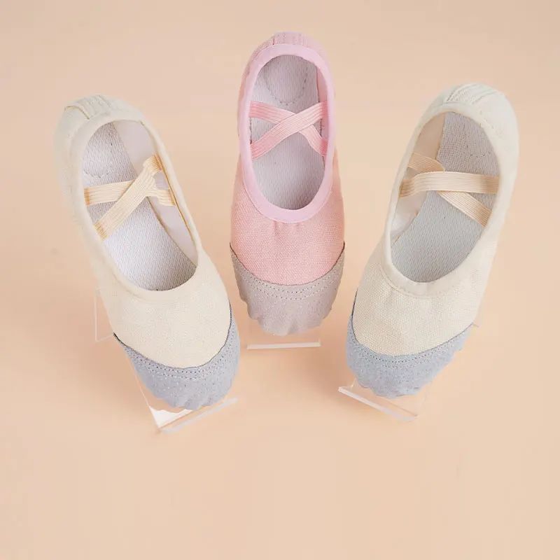 Girls Women Ballet Shoes Dance Shoe Canvas Ballet Slippers Dance Flats Kids Adult Soft Sole Ballet Dance Shoes Ballerina Shoes thumbnail 2