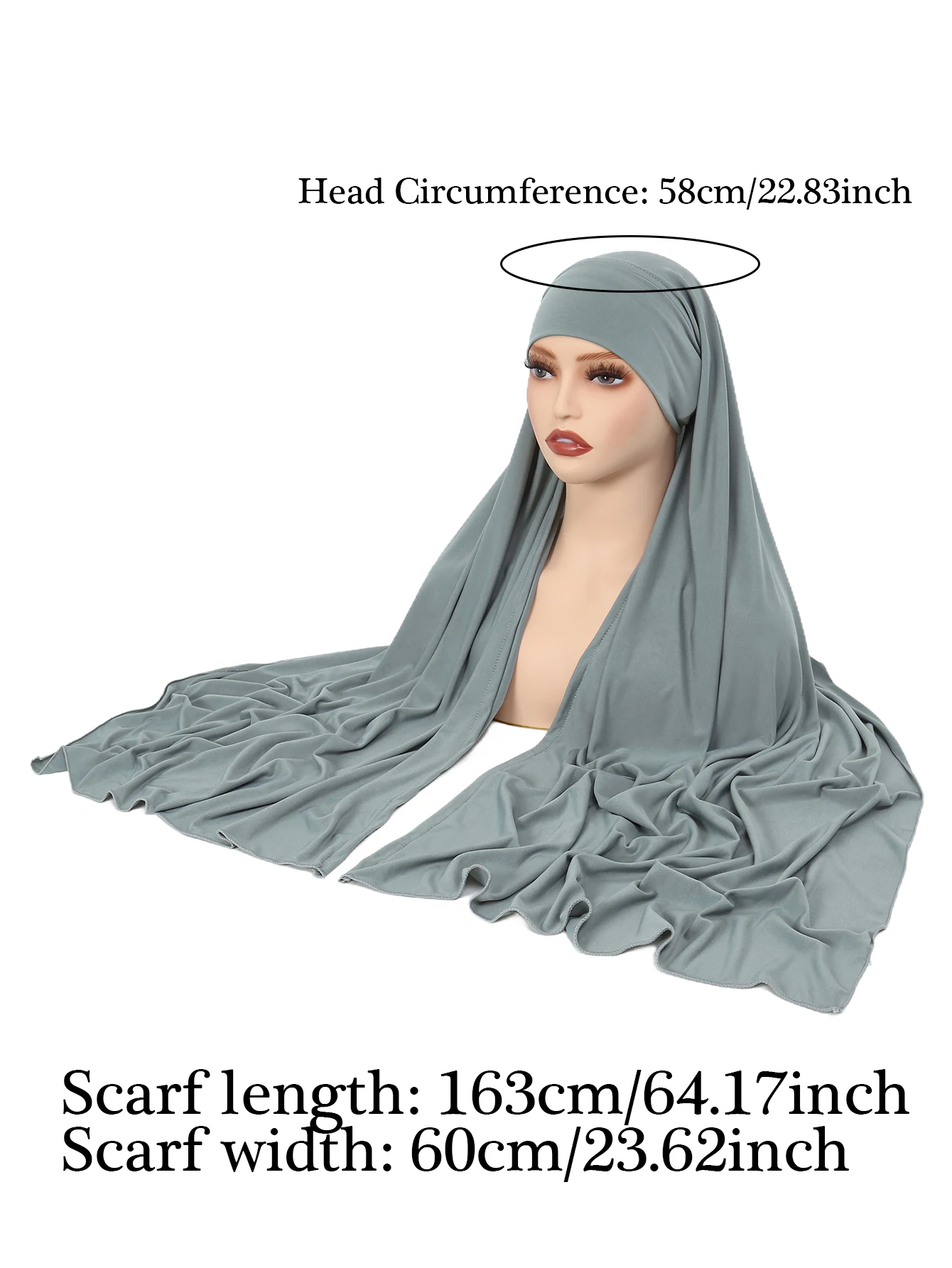 Crystal Hemp Women's Hijab Solid Color Muslim Ladies Turban Soft Elastic Headscarf Middle Eastern Head Wrap Head Scarf thumbnail 2