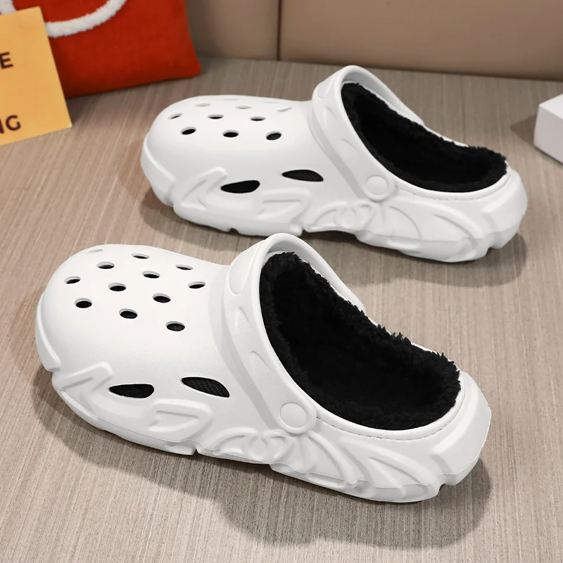 Winter Plush Fur Clogs Men Women Slippers Warm Furry Slippers Couples Concise Indoor Home Cotton Shoes Casual Fluffy Slides thumbnail 6