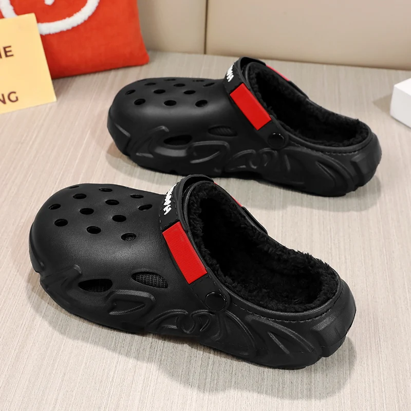 Winter Plush Fur Clogs Men Women Slippers Warm Furry Slippers Couples Concise Indoor Home Cotton Shoes Casual Fluffy Slides thumbnail 4