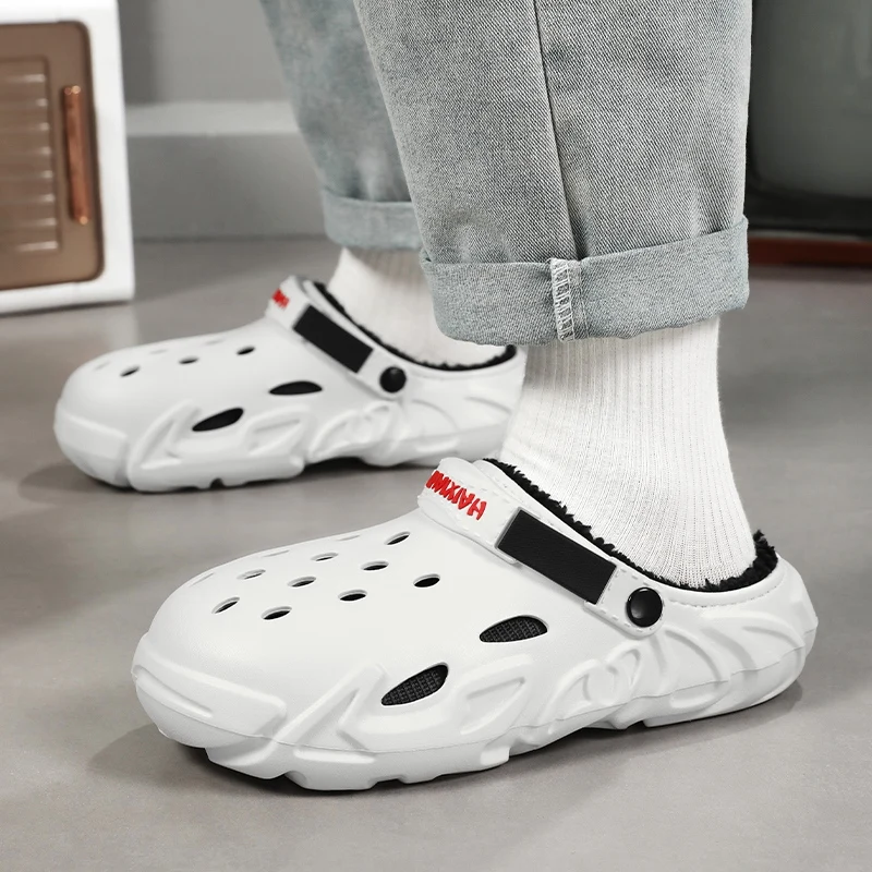 Winter Plush Fur Clogs Men Women Slippers Warm Furry Slippers Couples Concise Indoor Home Cotton Shoes Casual Fluffy Slides thumbnail 3