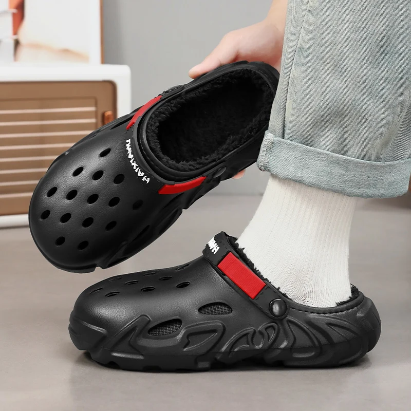 Winter Plush Fur Clogs Men Women Slippers Warm Furry Slippers Couples Concise Indoor Home Cotton Shoes Casual Fluffy Slides thumbnail 5