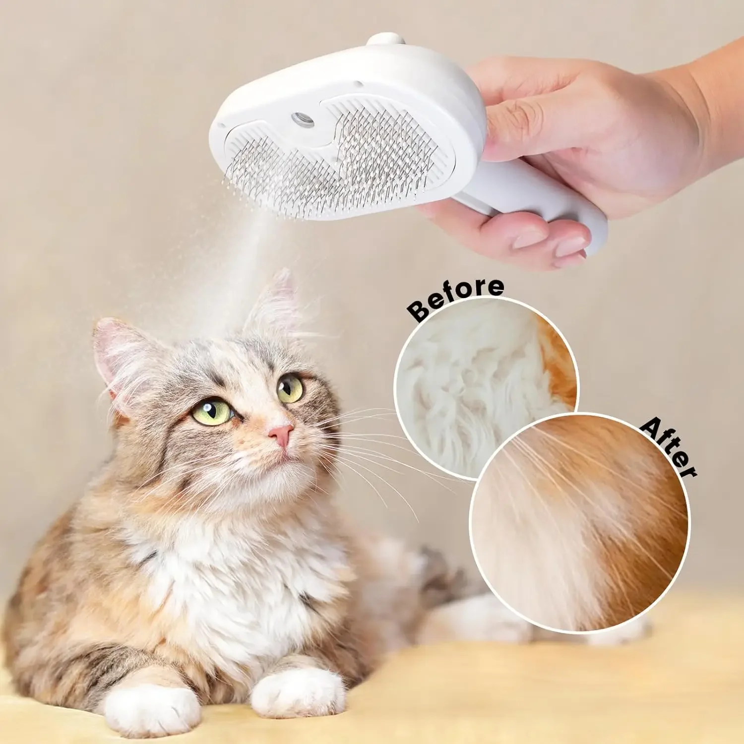 Upgraded Pet Spray Grooming Comb Steamy Floating Hair Removal Cleaning Steam Brush Styling for Dogs Cats Accessories thumbnail 2