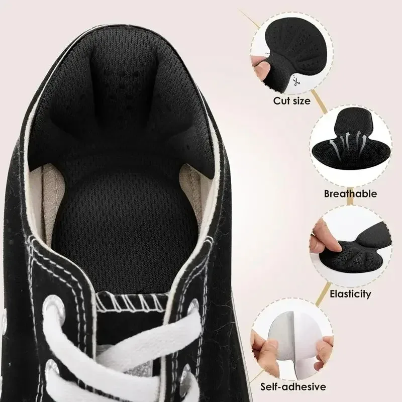 New Sponge Heel Cushion Back of Inserts Heel Protectors Shoe Pads for Shoe Too Big Soft Mesh Heel Grips Shoes Insoles 2 in 1 thumbnail 5