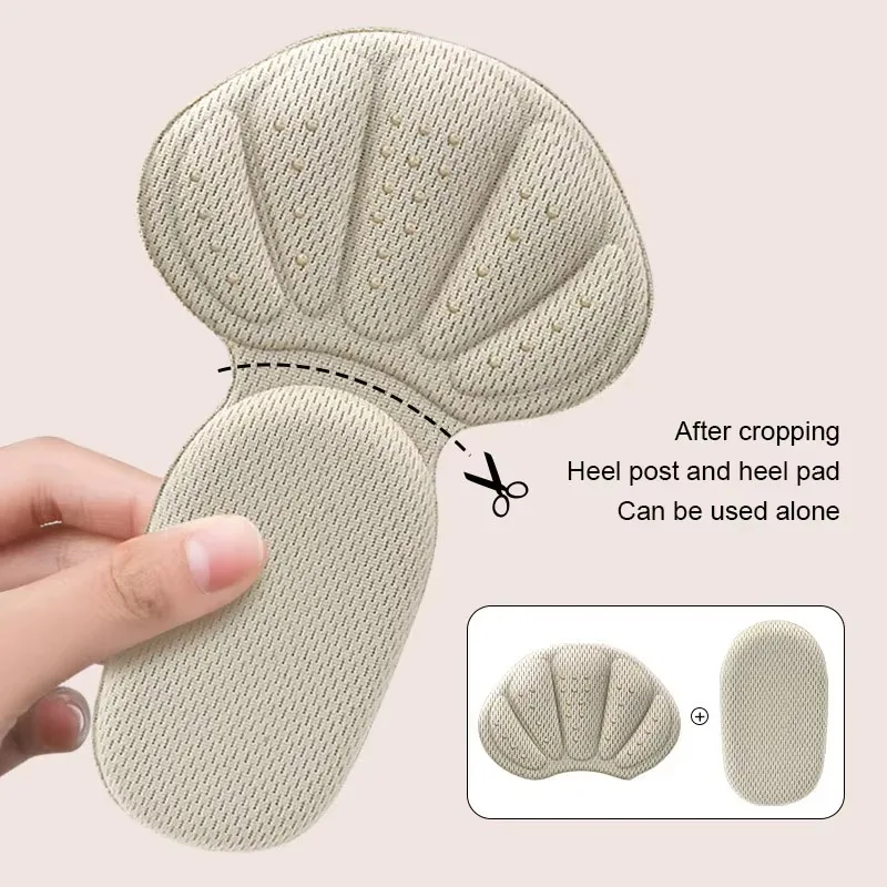 New Sponge Heel Cushion Back of Inserts Heel Protectors Shoe Pads for Shoe Too Big Soft Mesh Heel Grips Shoes Insoles 2 in 1 thumbnail 2