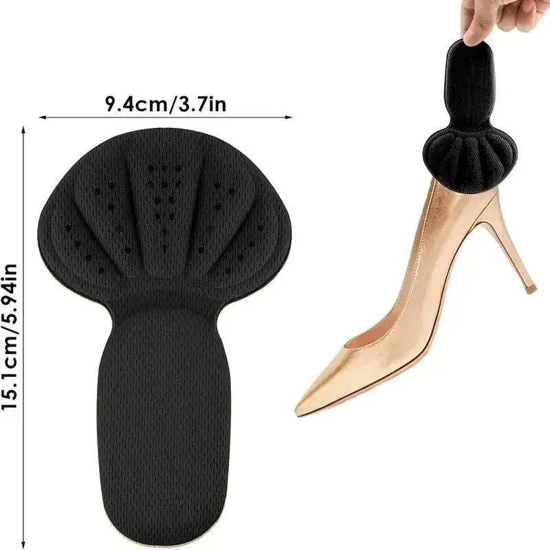 New Sponge Heel Cushion Back of Inserts Heel Protectors Shoe Pads for Shoe Too Big Soft Mesh Heel Grips Shoes Insoles 2 in 1 thumbnail 6