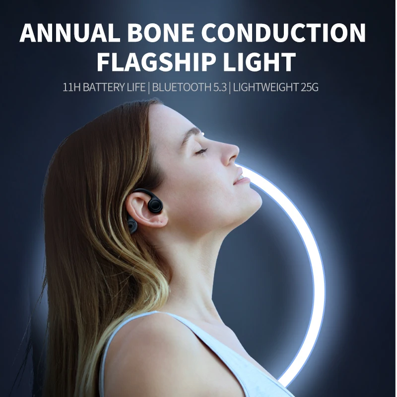 B8 True Bone Conduction Earphones Bluetooth 5.3 Sports Wireless Headphones Ear Hook IPX5 Waterproof Headset for Running Driving thumbnail 5