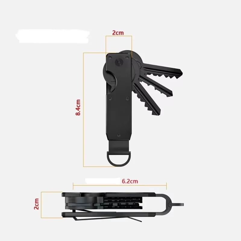 Key Organizer Compact Holder Metal Key Chain Minimalist key case holder for keychain Secures 1-5 Keys thumbnail 6