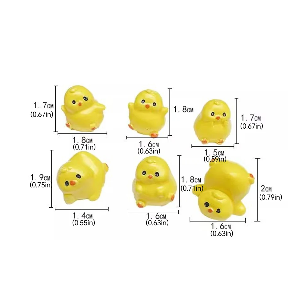 Mini Yellow Chick Car Decoration Gift Resin Ornaments for Auto Interior Dashboard Button Home Bedroom Office Living Room Store thumbnail 4